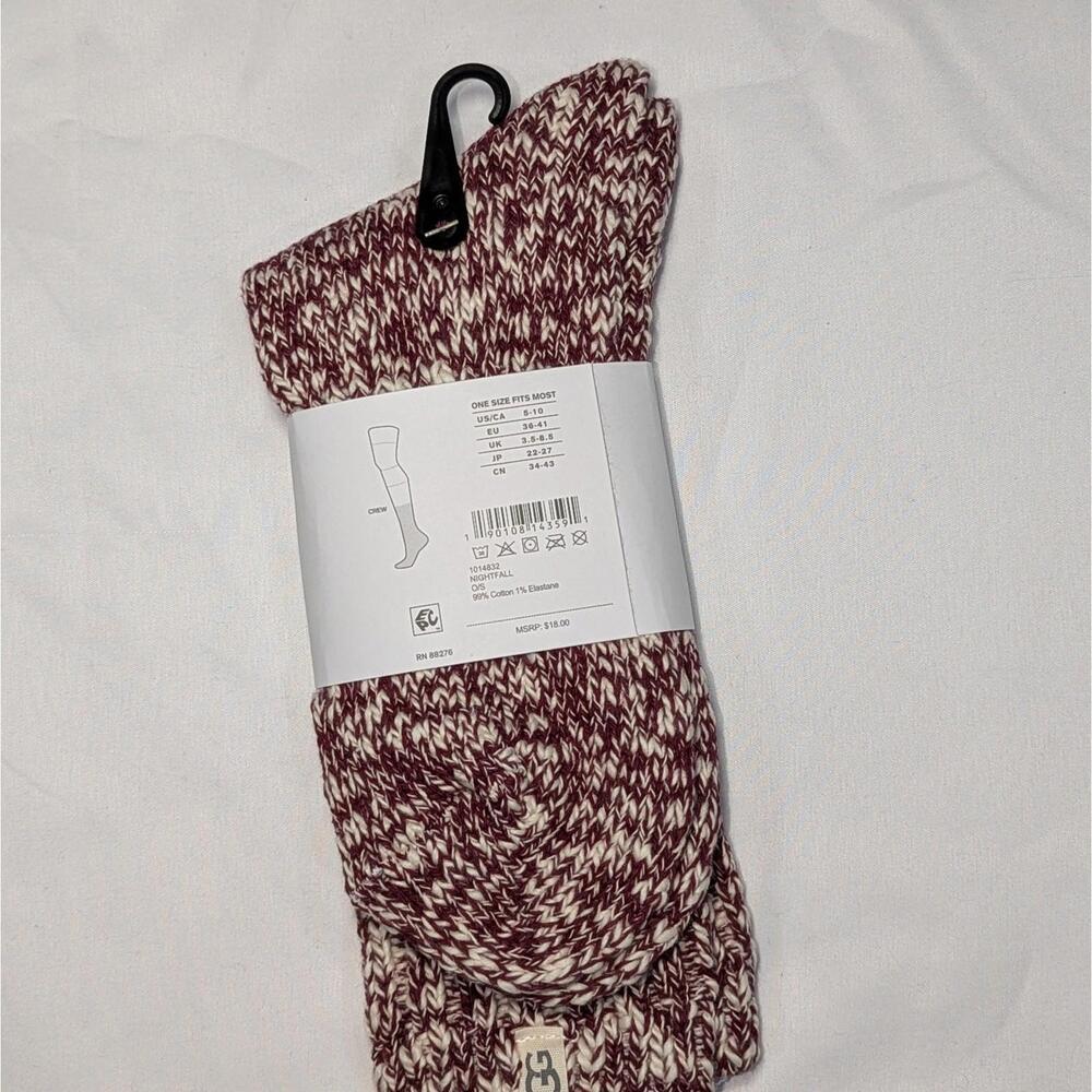UGG Rib Knit Slouchy Crew Socks 3 Pairs Women's NWT 5-10 One Size - Picture 3 of 7